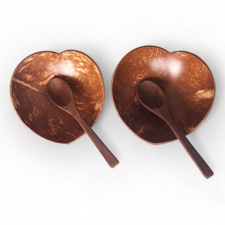 Serving Dessert Bowl Heart Shape with shell spoon