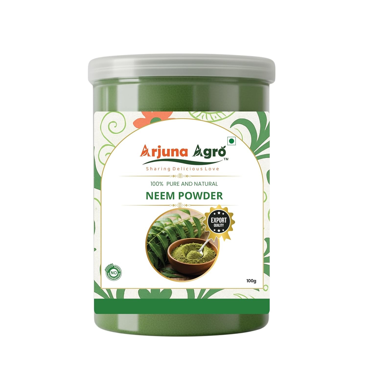 Arjuna Agro Neem Leaf Powder | Pure Neem Leaves | Single-Ingredient Herbal Powder for Traditional Use|100G