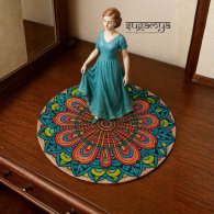 Handmade colourful Mandala Jute Table Mat